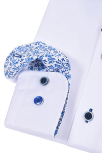 R2 LONG SLEEVED CUT AWAY COLLAR SHIRT WHITE R2