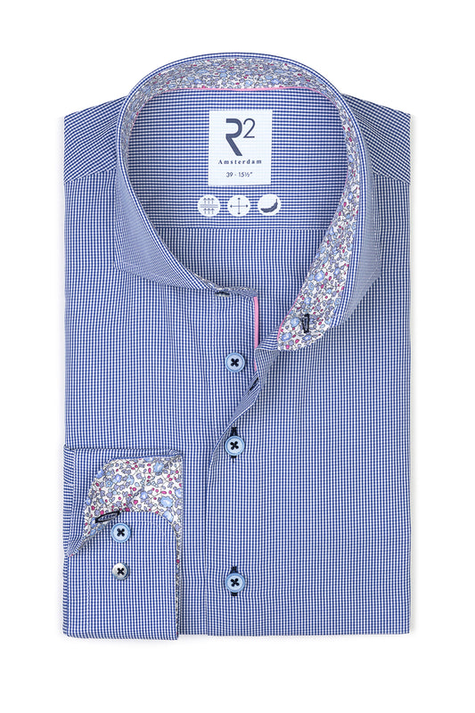 R2 LONG SLEEVED SHIRT BLUE CHECK