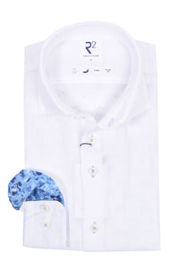 R2 Long Sleeve Linen Shirt White R2