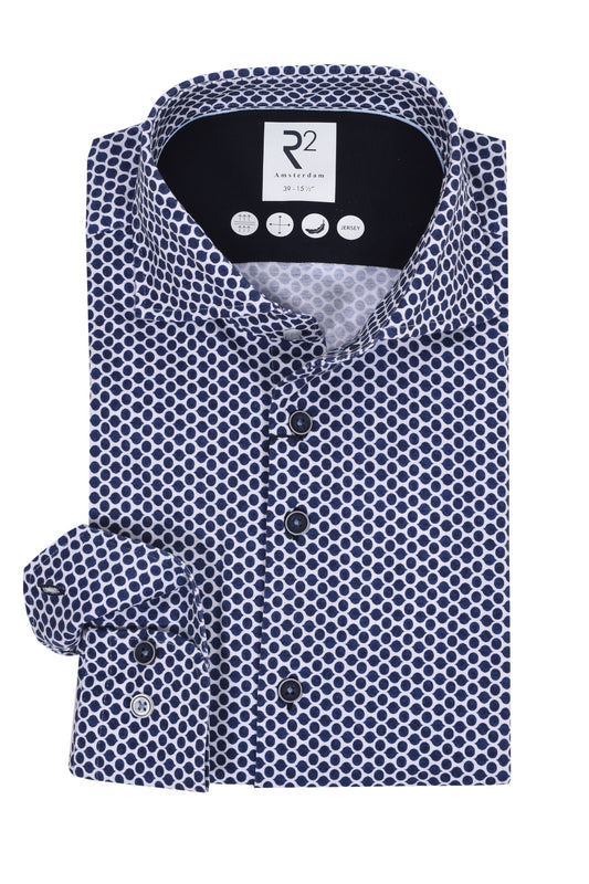 R2 Long Sleeved Jersey Shirt Navy Spot