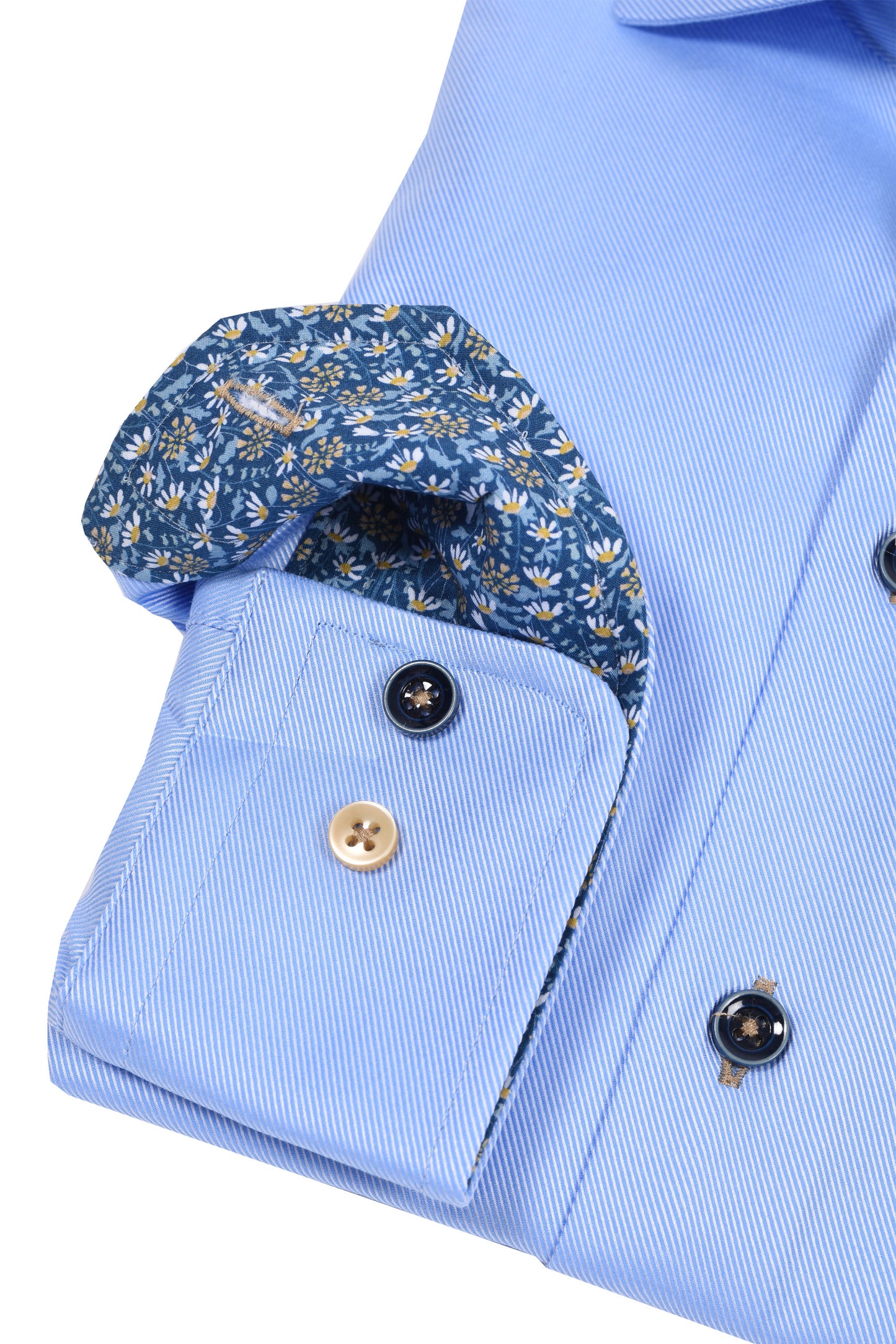 R2 Long Sleeved Cut Away Collar Shirt Light Blue
