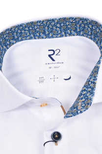 R2 Long Sleeved Cut Away Collar Shirt White R2