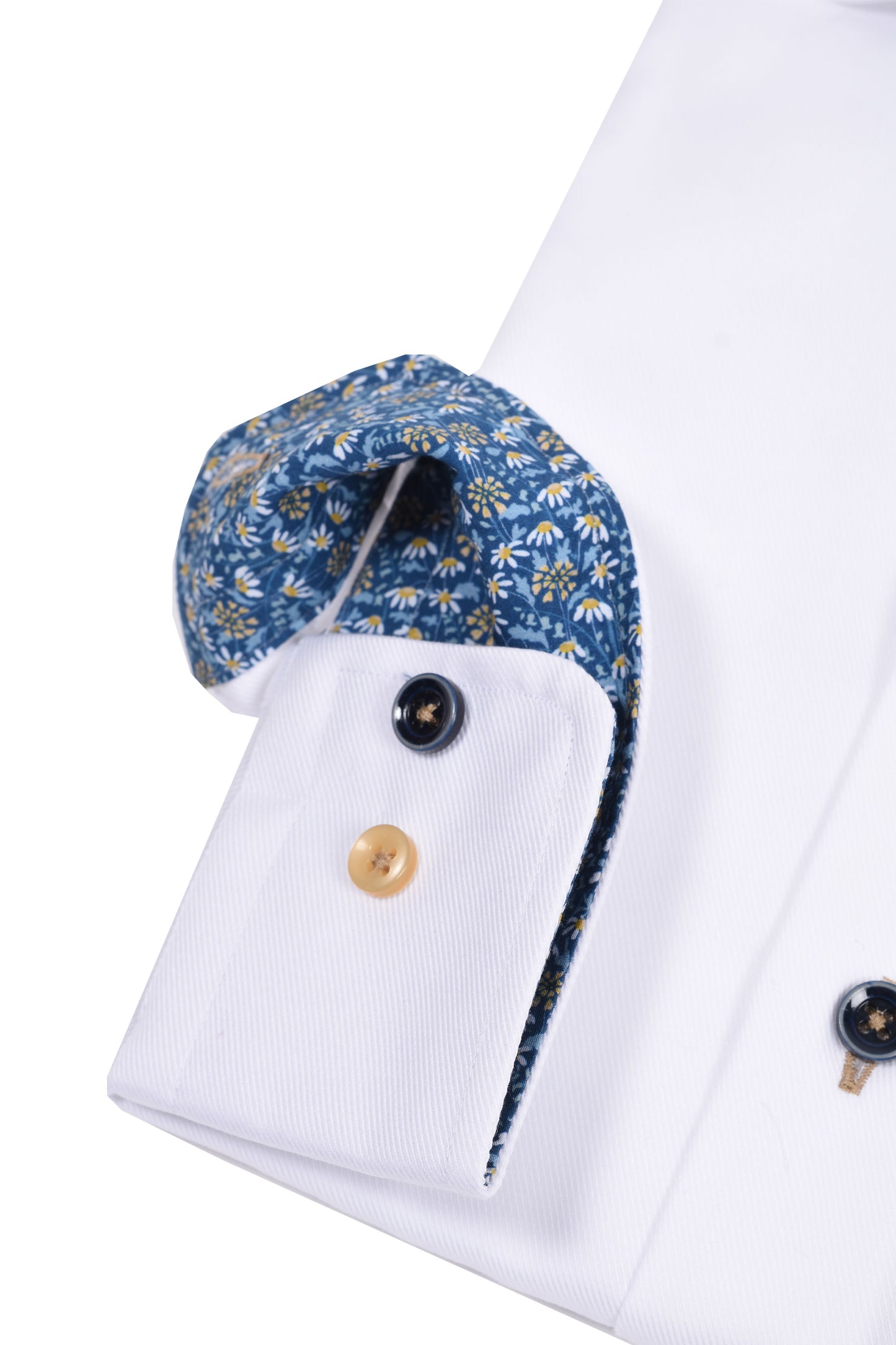 R2 Long Sleeved Cut Away Collar Shirt White