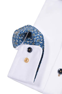 R2 Long Sleeved Cut Away Collar Shirt White R2