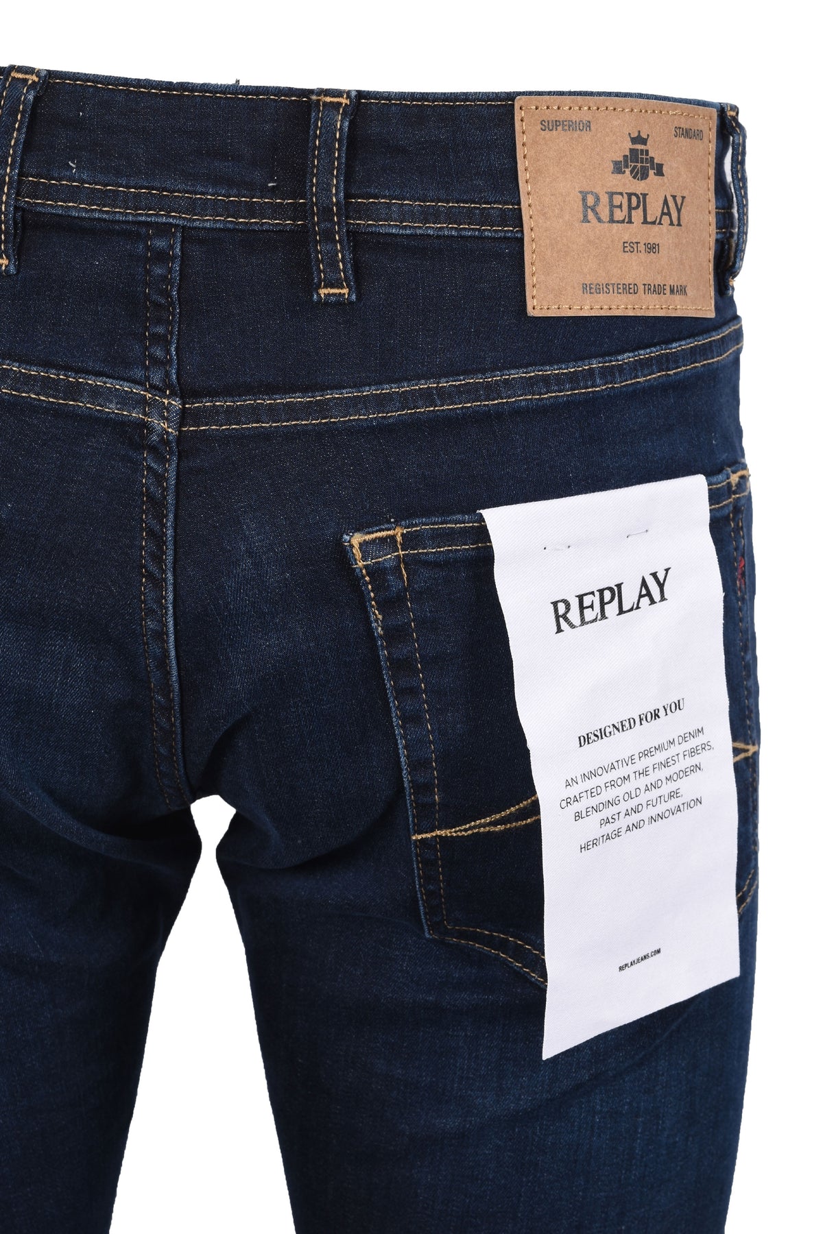 REPLAY GROVER DENIM JEAN DARK DENIM Replay Michael Stewart Menswear  Jeans