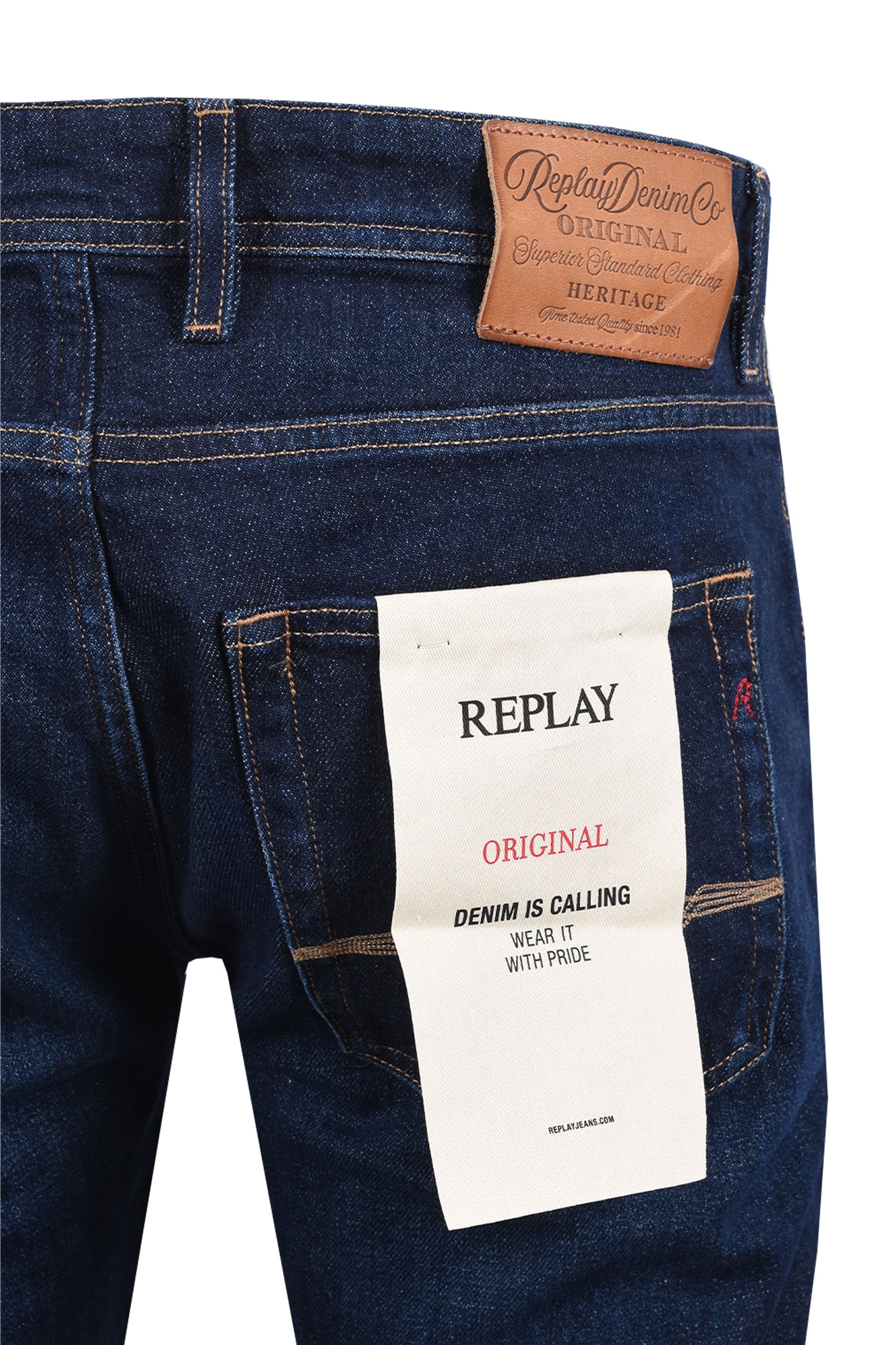 REPLAY GROVER DENIM JEANS DARK DENIM Replay Michael Stewart Menswear  Jeans