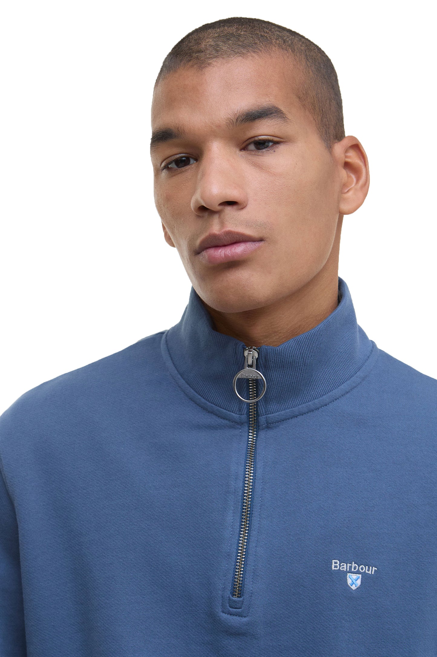 BARBOUR ROSFORD HALF ZIP SWEATSHIRT DARK DENIM
