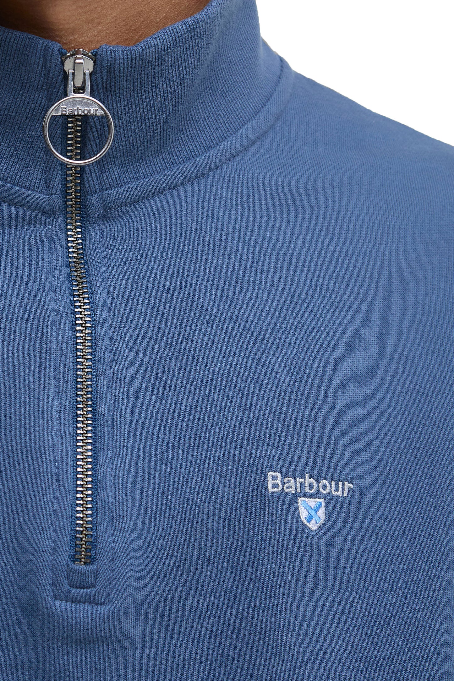 BARBOUR ROSFORD HALF ZIP SWEATSHIRT DARK DENIM