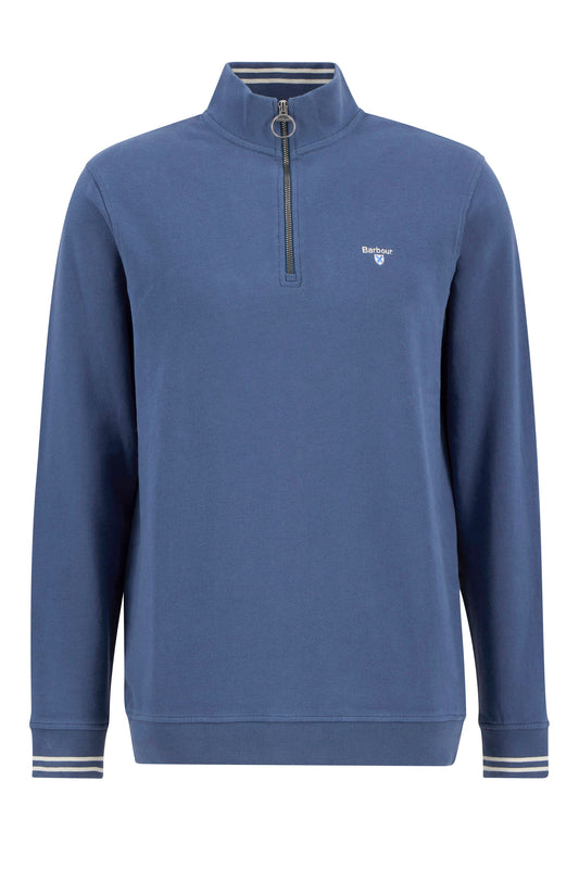 BARBOUR ROSFORD HALF ZIP SWEATSHIRT DARK DENIM
