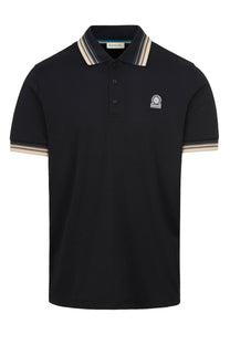 SANBANKS GRADIENT RIB POLO BLACK