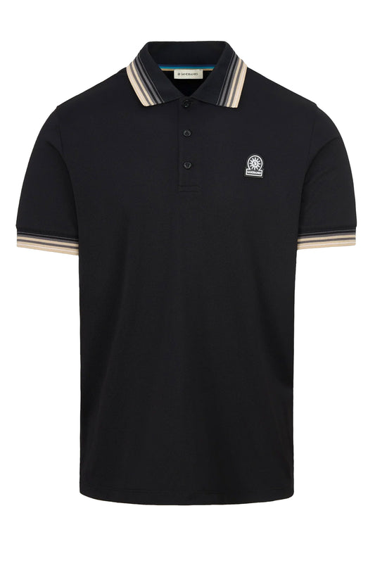 SANBANKS GRADIENT RIB POLO BLACK