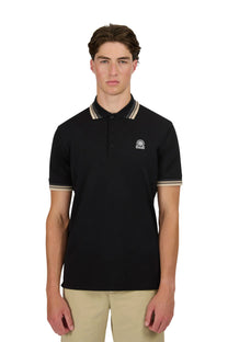 SANBANKS GRADIENT RIB POLO BLACK