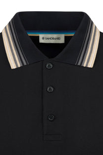 SANBANKS GRADIENT RIB POLO BLACK
