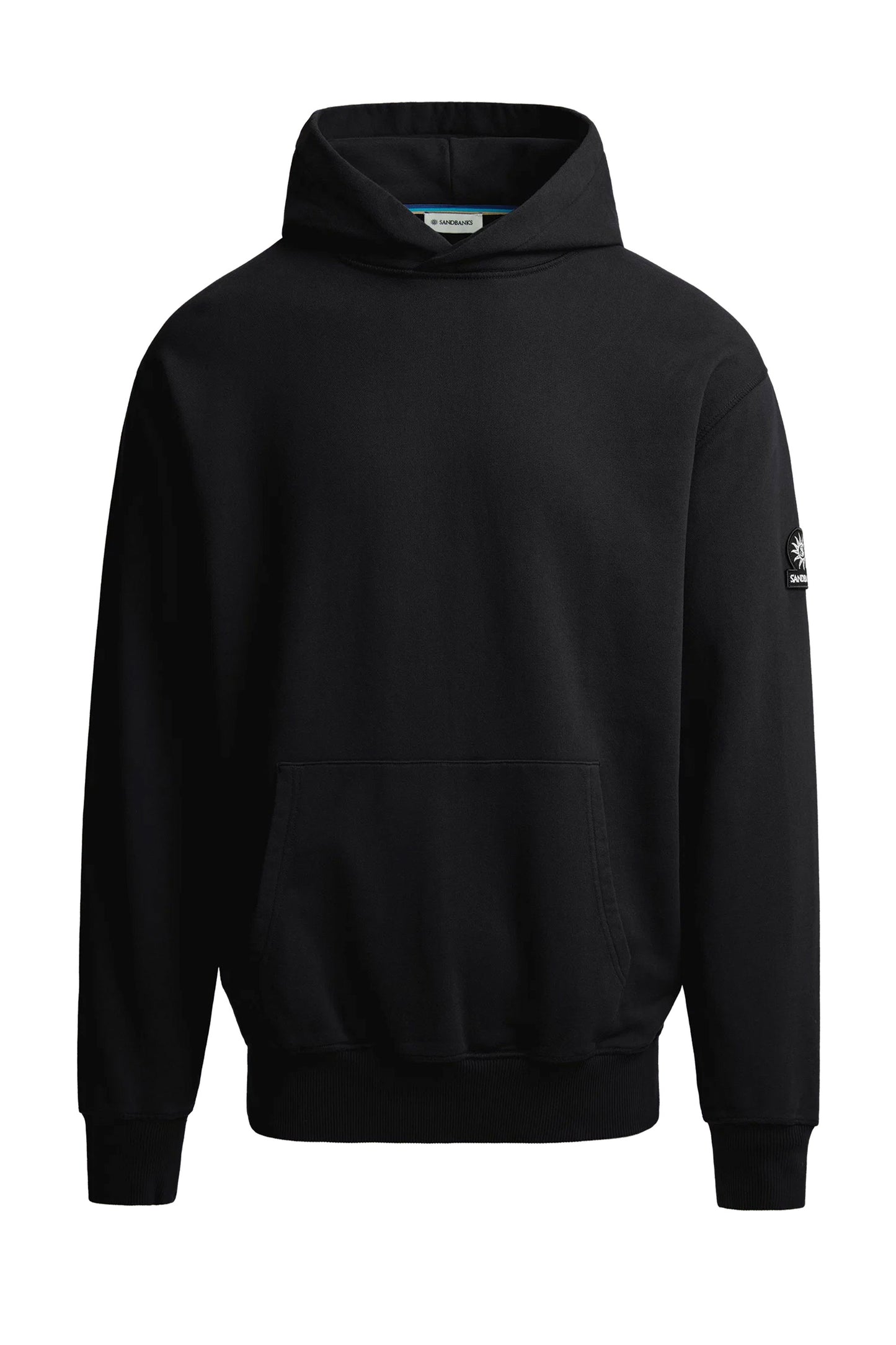 SANDBANKS BADGE LOGO HOODIE BLACK Sandbanks Michael Stewart Menswear  Sweatshirts & Hoodies