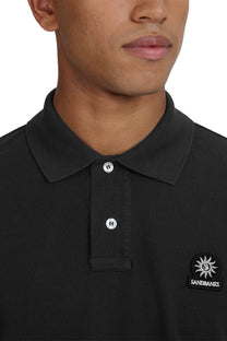 SANDBANKS BADGE LOGO POLO SHIRT ANTHRACITE Sandbanks Michael Stewart Menswear  Polo Shirts
