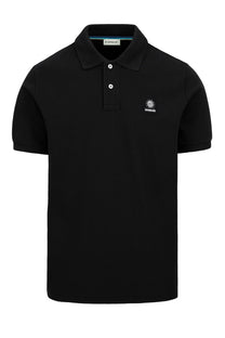 SANDBANKS BADGE LOGO POLO SHIRT BLACK Sandbanks Michael Stewart Menswear  Polo Shirts