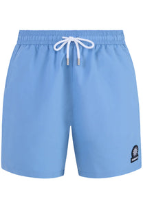 SANDBANKS BADGE LOGO SWIM SHORT DUSTY BLUE Sandbanks Michael Stewart Menswear  Swim Wear