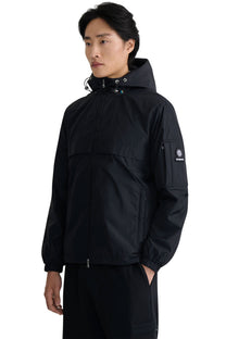 SANDBANKS HOODED NYLON WINDCHEATER BLACK