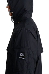 SANDBANKS HOODED NYLON WINDCHEATER BLACK