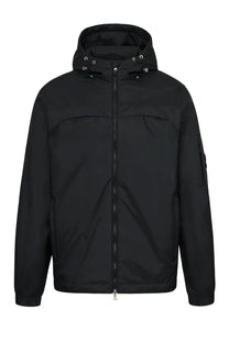 SANDBANKS HOODED NYLON WINDCHEATER BLACK