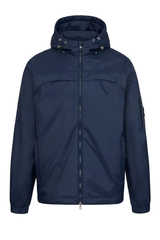 SANDBANKS HOODED NYLON WINDCHEATER NAVY