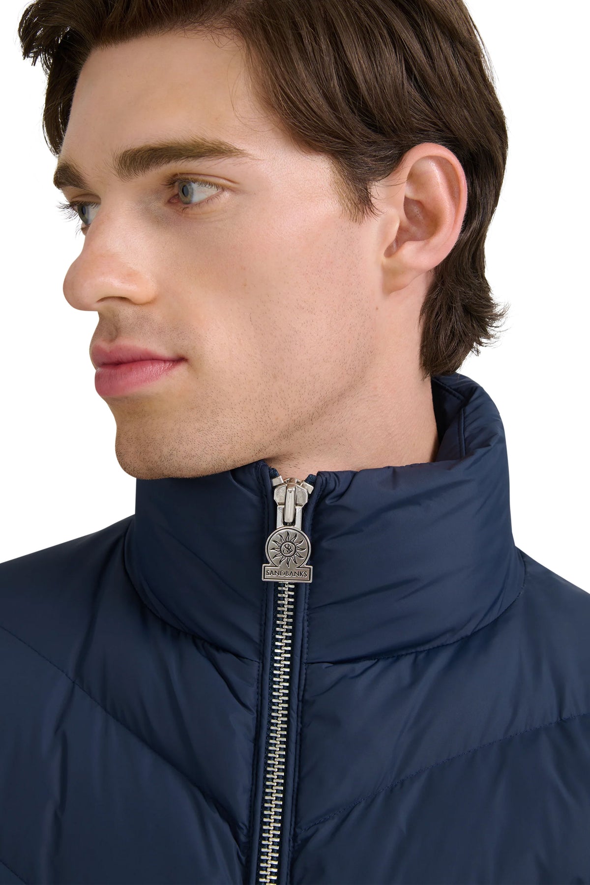 SANDBANKS HYBRID PUFFER CARDIGAN | NAVY