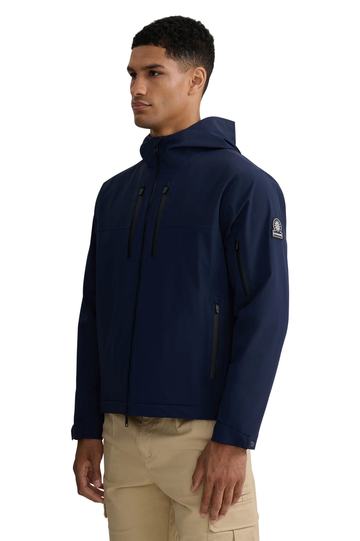 SANDBANKS STORM SHELL WATERPROOF JACKET NAVY