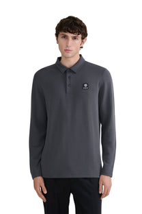 SANDBANKS MODAL LONG SLEEVE POLO | ANTRHACITE