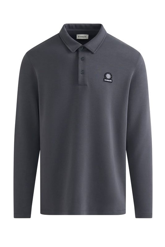 SANDBANKS MODAL LONG SLEEVE POLO | ANTRHACITE