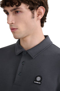 SANDBANKS MODAL LONG SLEEVE POLO | ANTRHACITE