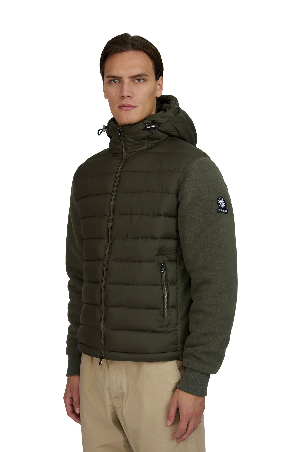 SANDBANKS OUTLANDER HYBRID JACKET KHAKI Sandbanks Michael Stewart Menswear  Jackets