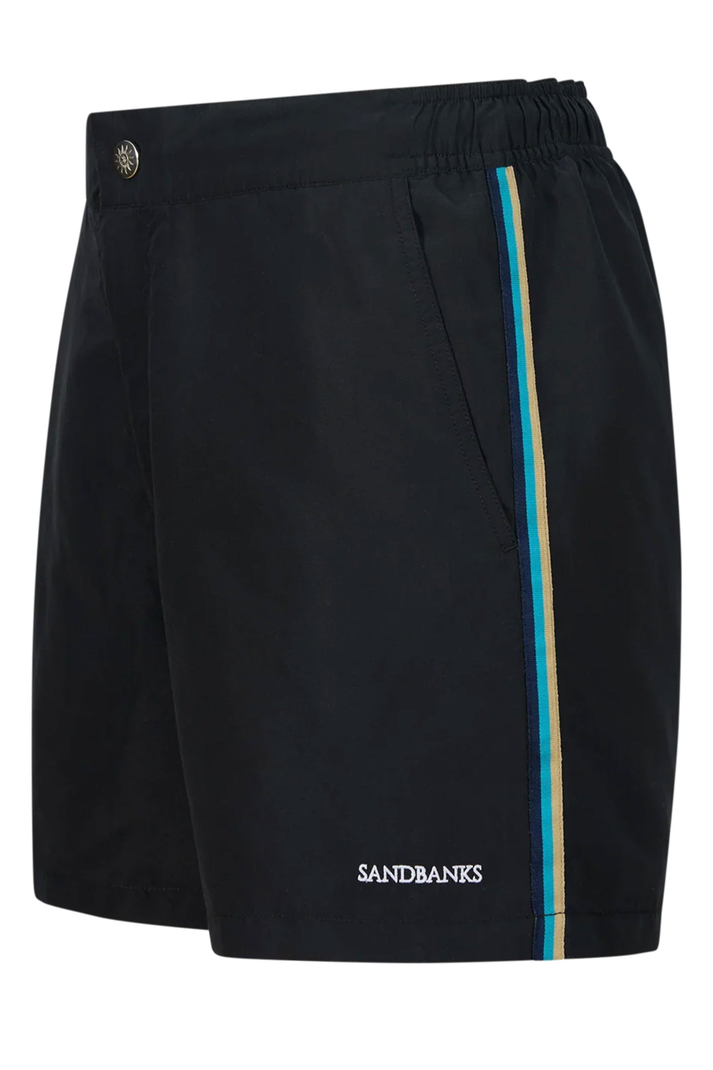 SANDBANKS SIDE STRIPE SWIM SHORT BLACK