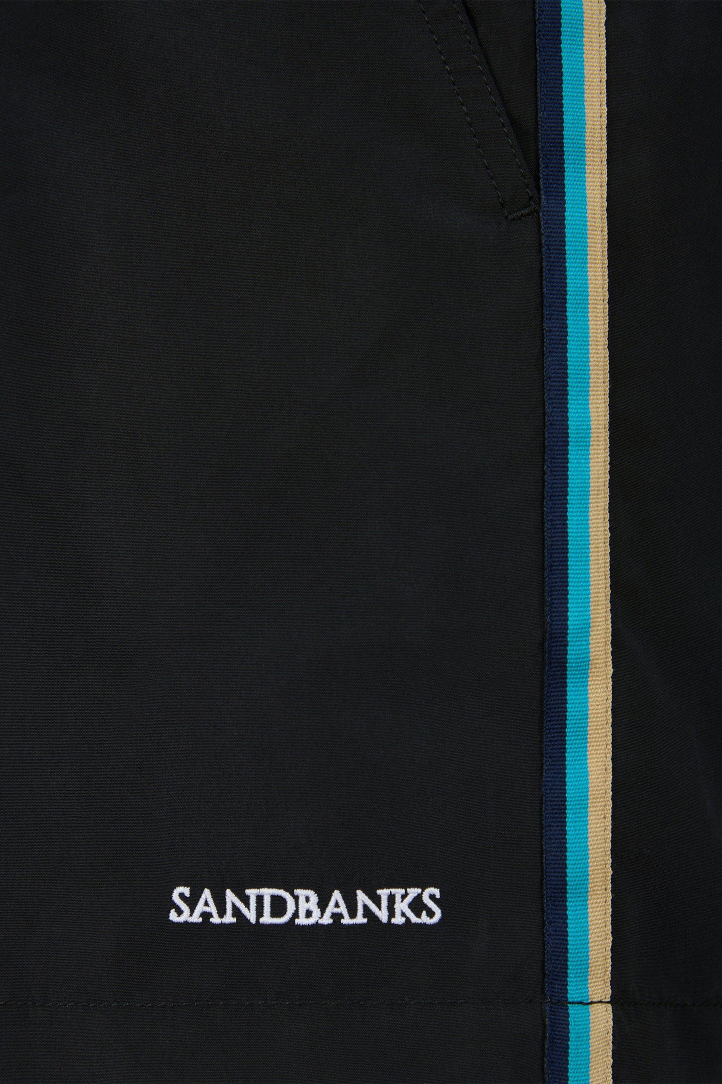SANDBANKS SIDE STRIPE SWIM SHORT BLACK