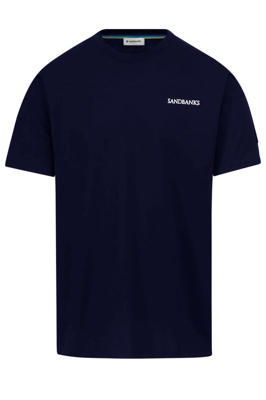 SANDBANKS SIDE STRIPE T-SHIRT NAVY