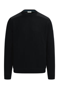SANDBANKS TECHNICAL PANELED KNIT JUMPER BLACK