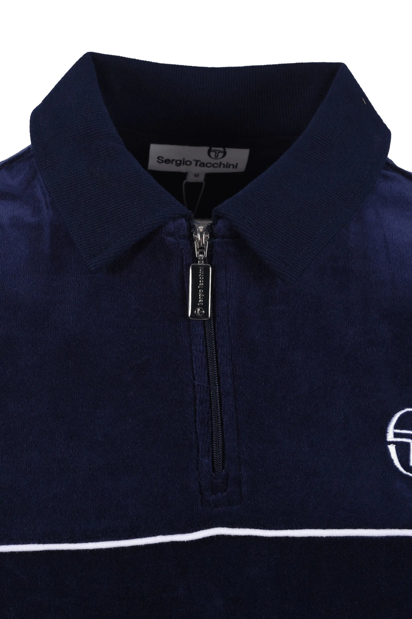 SERGIO TACCHINI CARDONA VELOUR ZIP POLO MARITIME BLUE/WHITE Sergio Tacchini