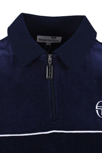 SERGIO TACCHINI CARDONA VELOUR ZIP POLO MARITIME BLUE/WHITE Sergio Tacchini
