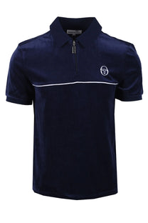 SERGIO TACCHINI CARDONA VELOUR ZIP POLO MARITIME BLUE/WHITE Sergio Tacchini
