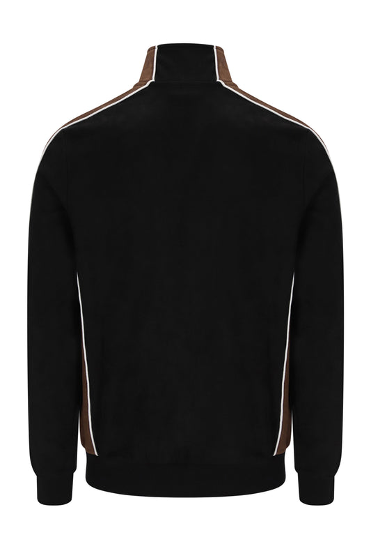 SERGIO TACCHINI CONTRASTO TRACK TOP BLACK/POTTING SOIL/GARDENIA