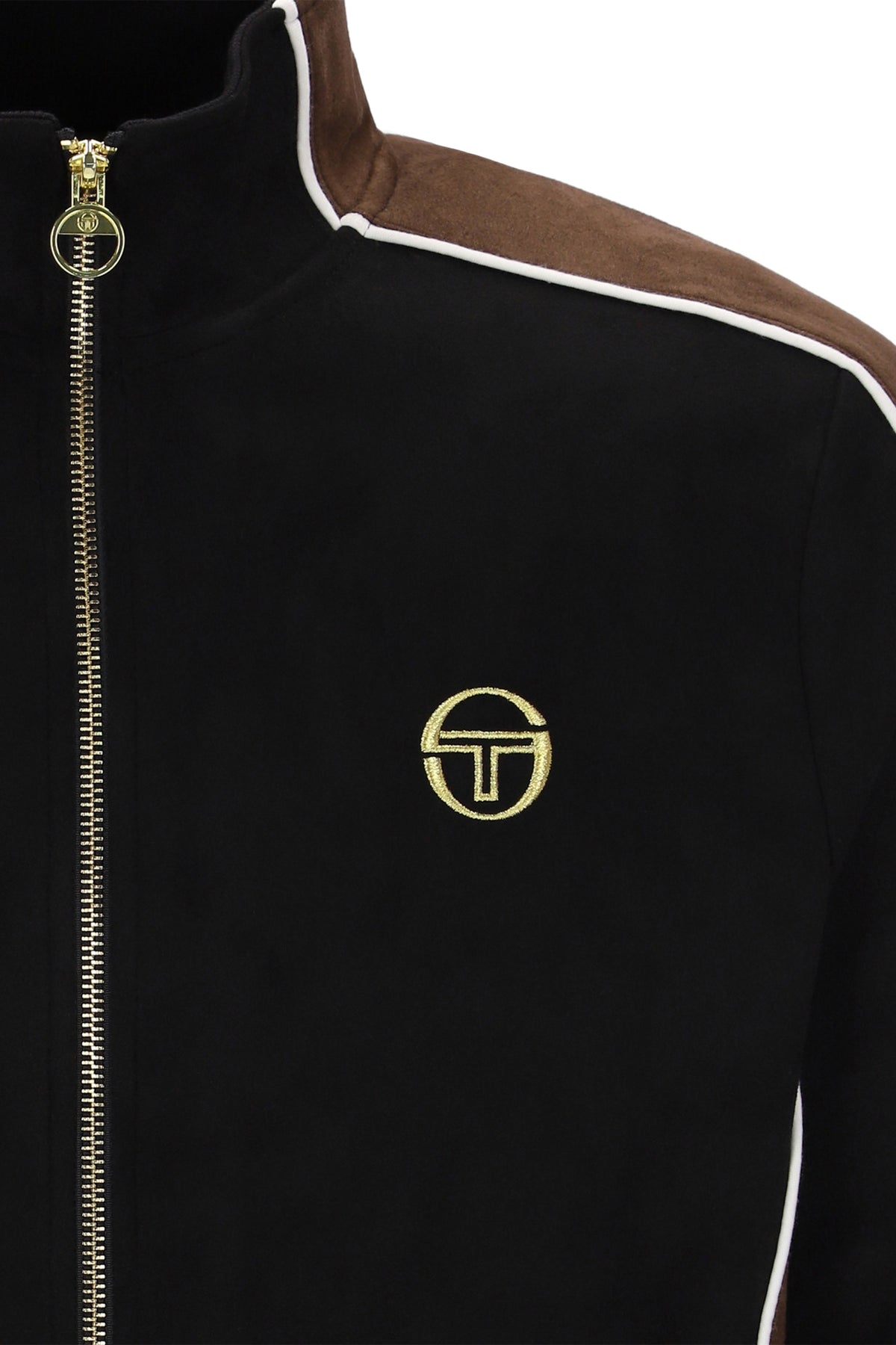 SERGIO TACCHINI CONTRASTO TRACK TOP BLACK/POTTING SOIL/GARDENIA