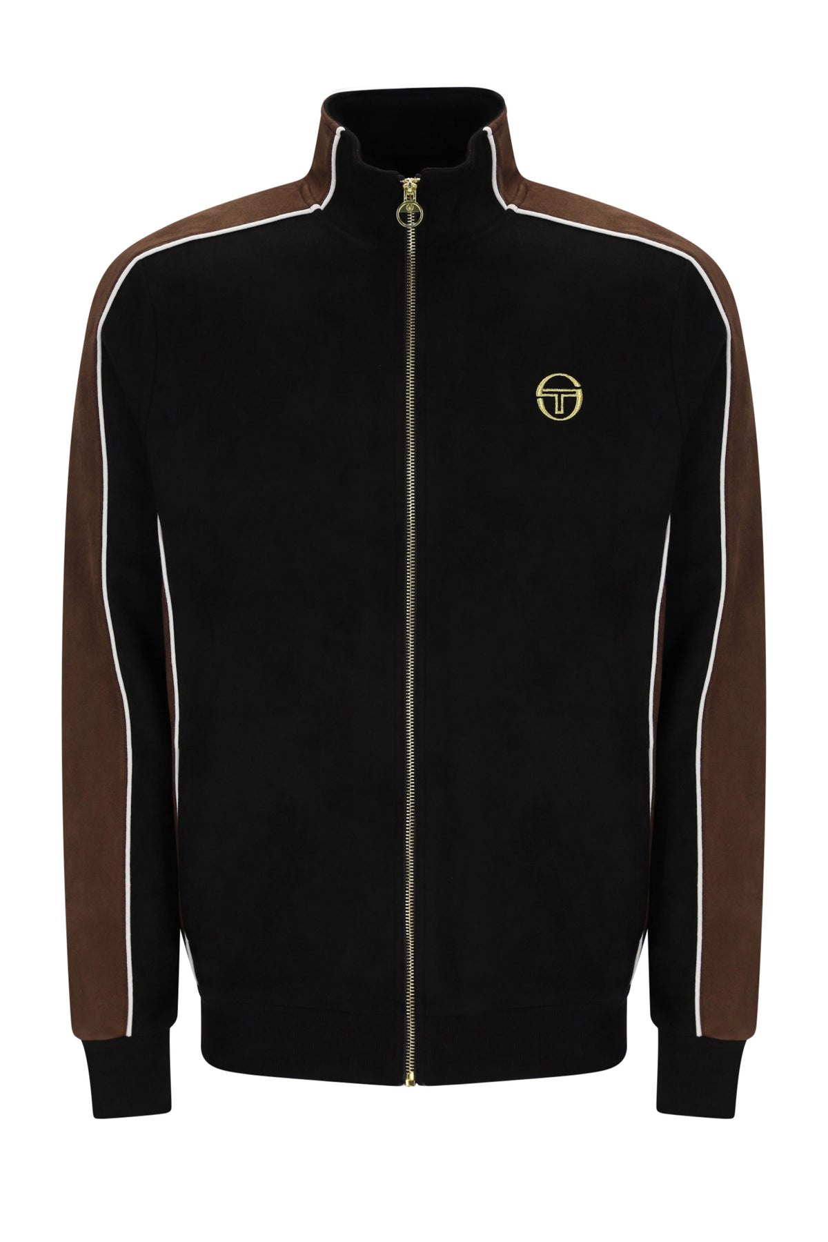 SERGIO TACCHINI CONTRASTO TRACK TOP BLACK/POTTING SOIL/GARDENIA