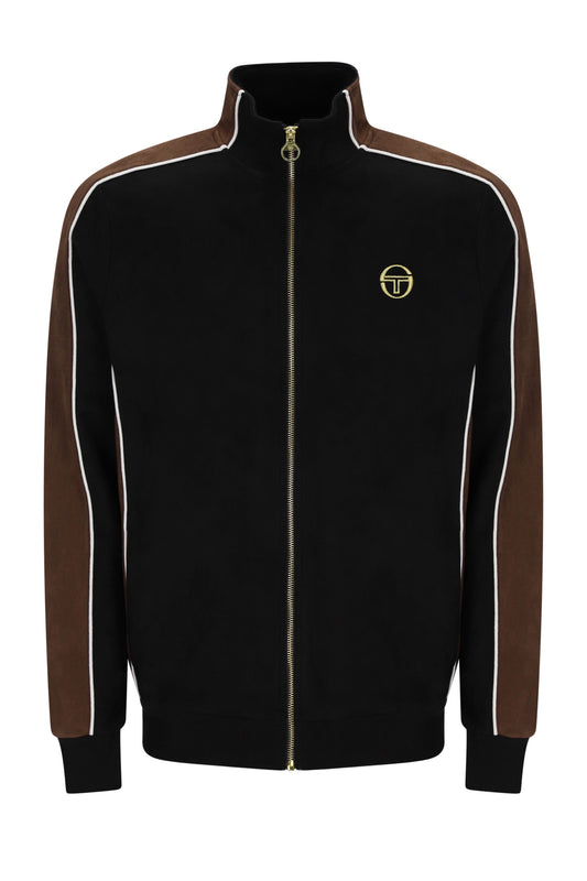 SERGIO TACCHINI CONTRASTO TRACK TOP BLACK/POTTING SOIL/GARDENIA