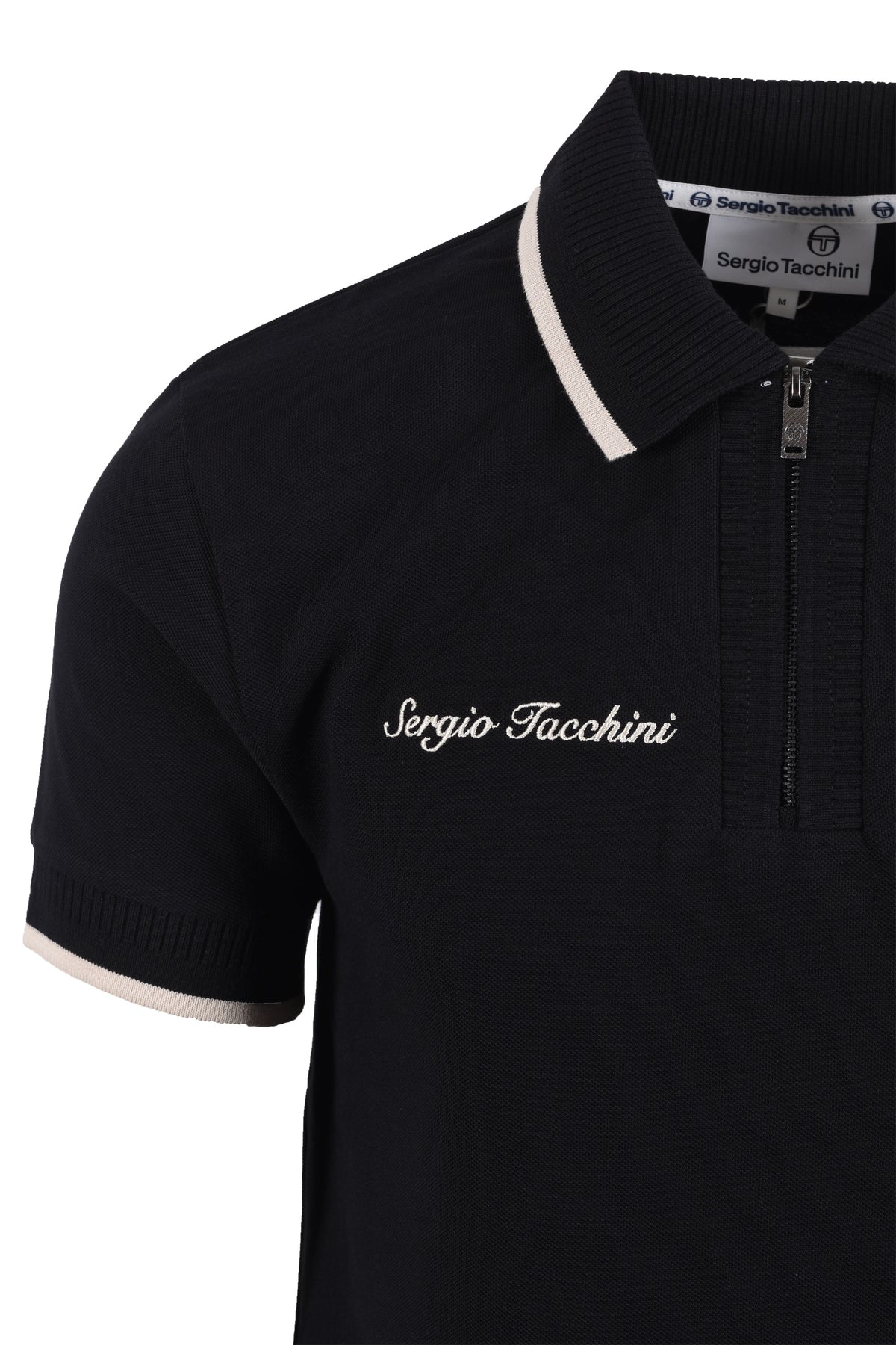 SERGIO TACCHINI DAVIDE POLO SHIRT BLACK Sergio Tacchini Michael Stewart Menswear  Polo Shirts