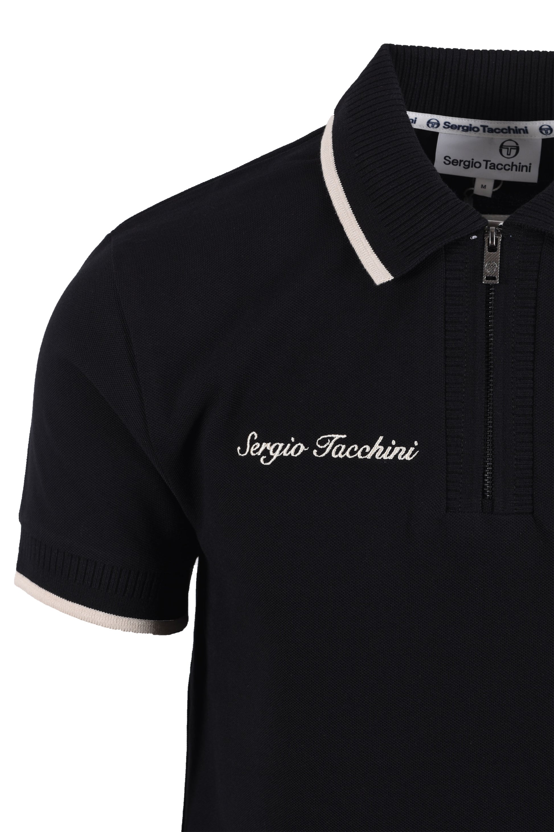SERGIO TACCHINI DAVIDE POLO SHIRT BLACK Sergio Tacchini Michael Stewart Menswear  Polo Shirts