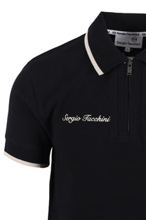 SERGIO TACCHINI DAVIDE POLO SHIRT BLACK Sergio Tacchini Michael Stewart Menswear  Polo Shirts