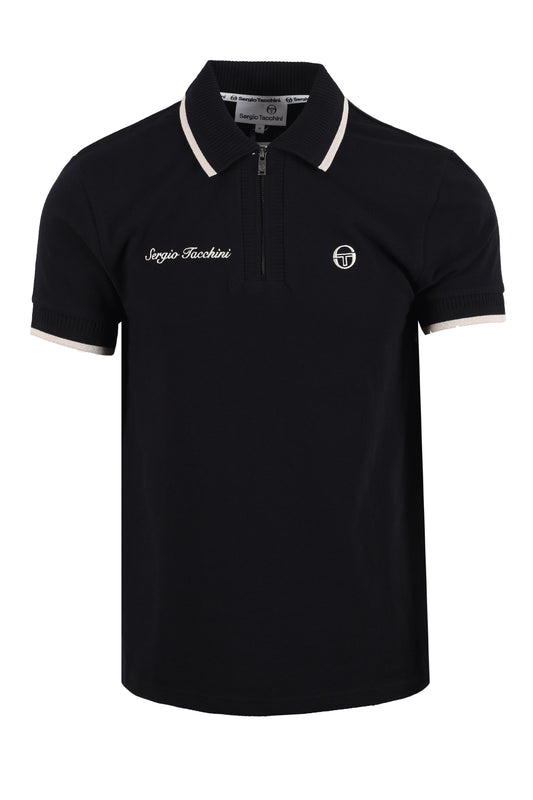 SERGIO TACCHINI DAVIDE POLO SHIRT BLACK Sergio Tacchini Michael Stewart Menswear  Polo Shirts