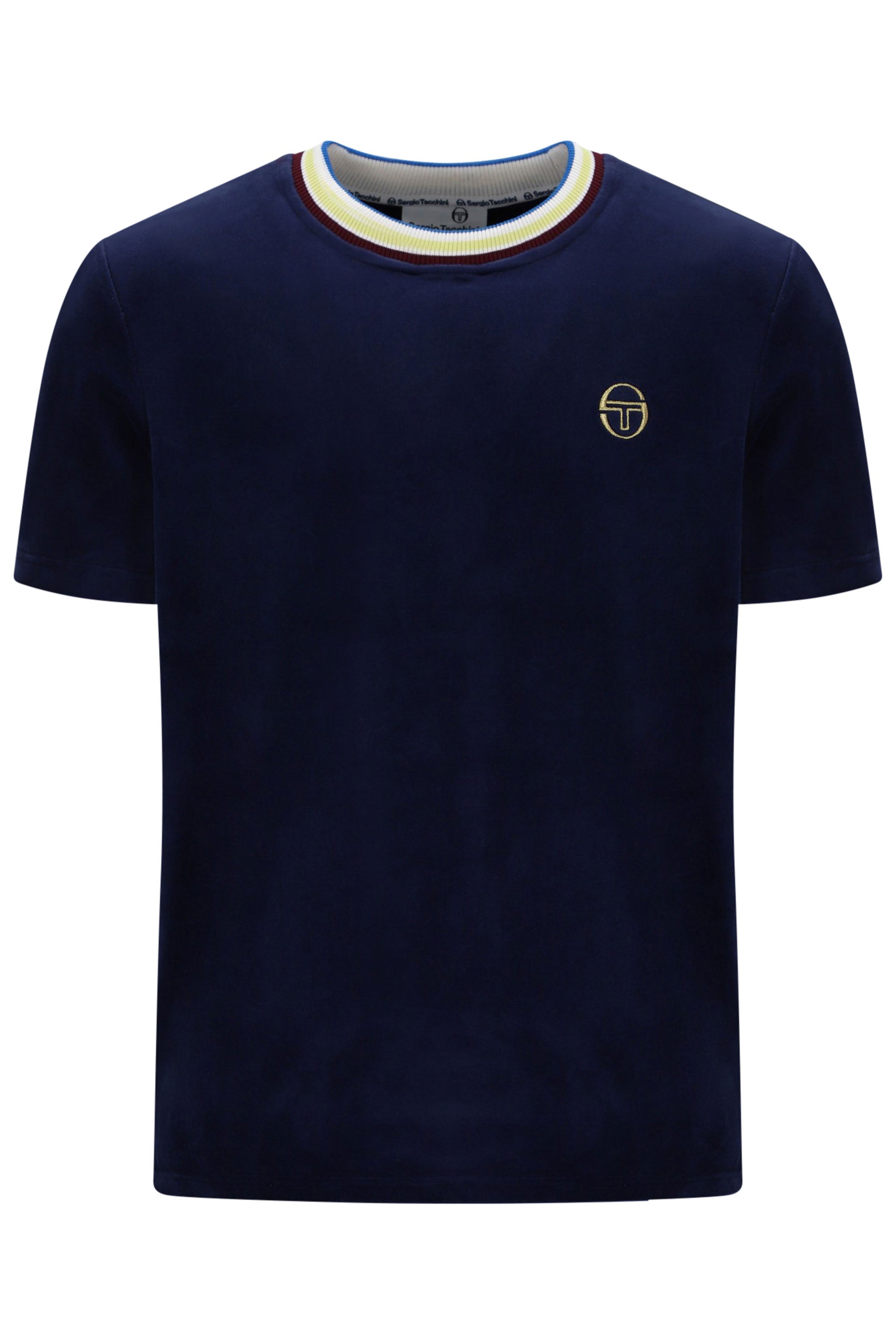 SERGIO TACCHINI FINO VELOUR T-SHIRT MARITIME BLUE Sergio Tacchini Michael Stewart Menswear  T-Shirts