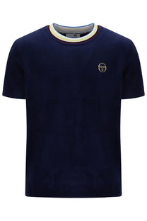 SERGIO TACCHINI FINO VELOUR T-SHIRT MARITIME BLUE Sergio Tacchini Michael Stewart Menswear  T-Shirts