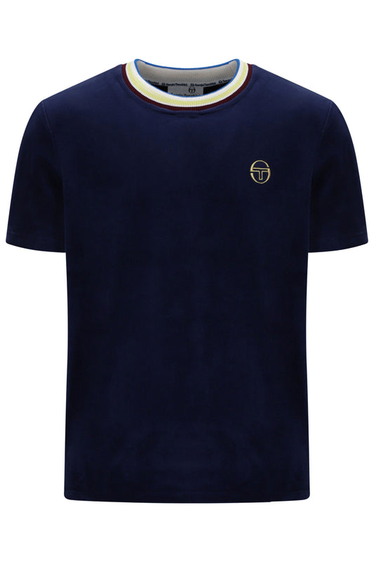 SERGIO TACCHINI FINO VELOUR T-SHIRT MARITIME BLUE Sergio Tacchini Michael Stewart Menswear  T-Shirts