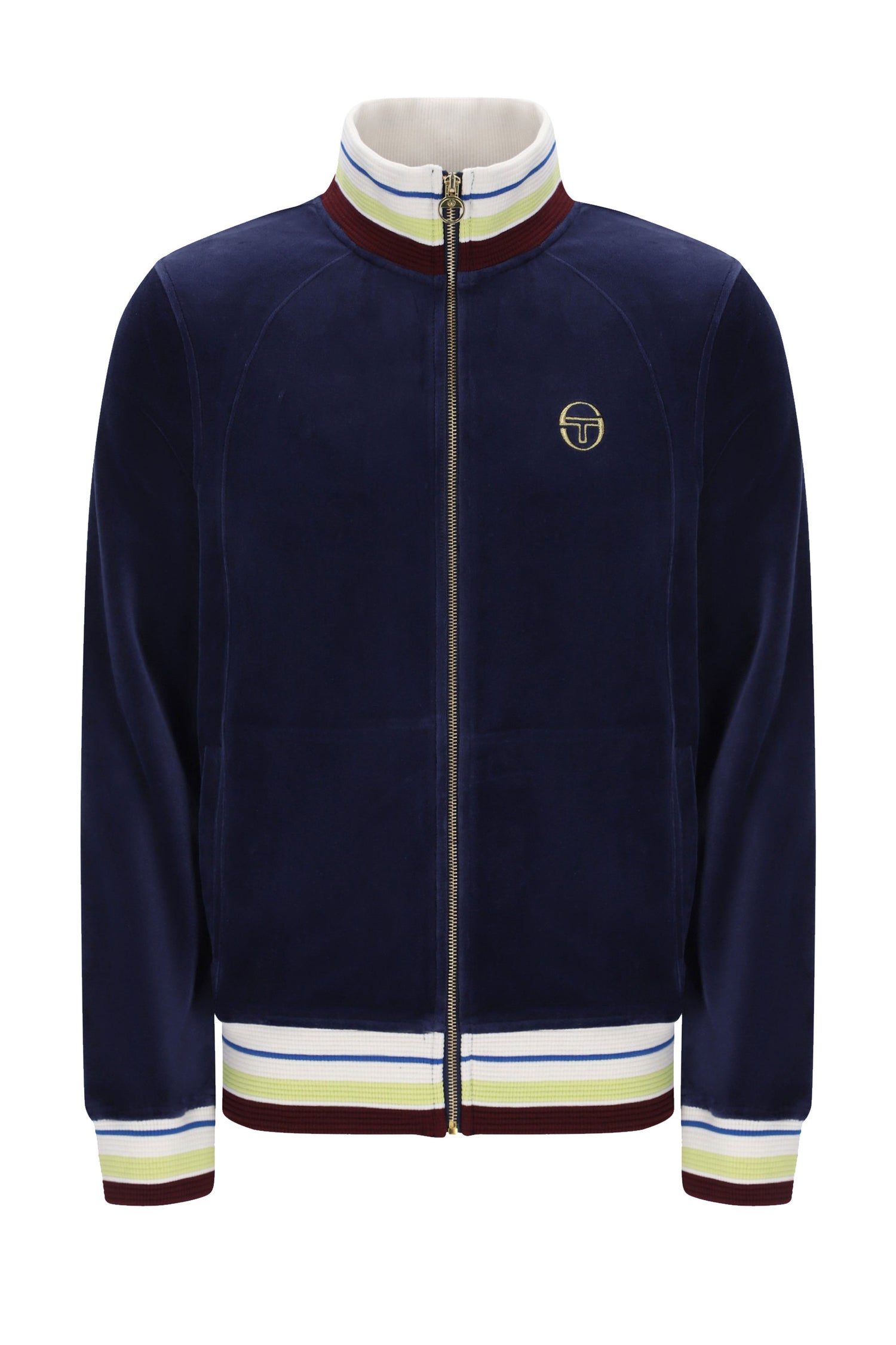 SERGIO TACCHINI SARTORI VELOUR TRACK JACKET MARITIME BLUE Sergio Tacchini Michael Stewart Menswear  Track Top